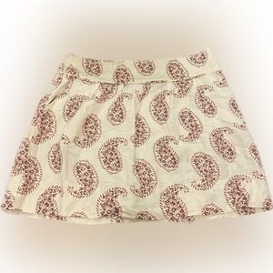 LOFT Paisley Skirt linen blend size 12